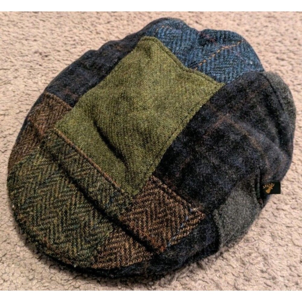 Mucros Weavers Trinity Patchwork Flat Cap Size Me… - image 1